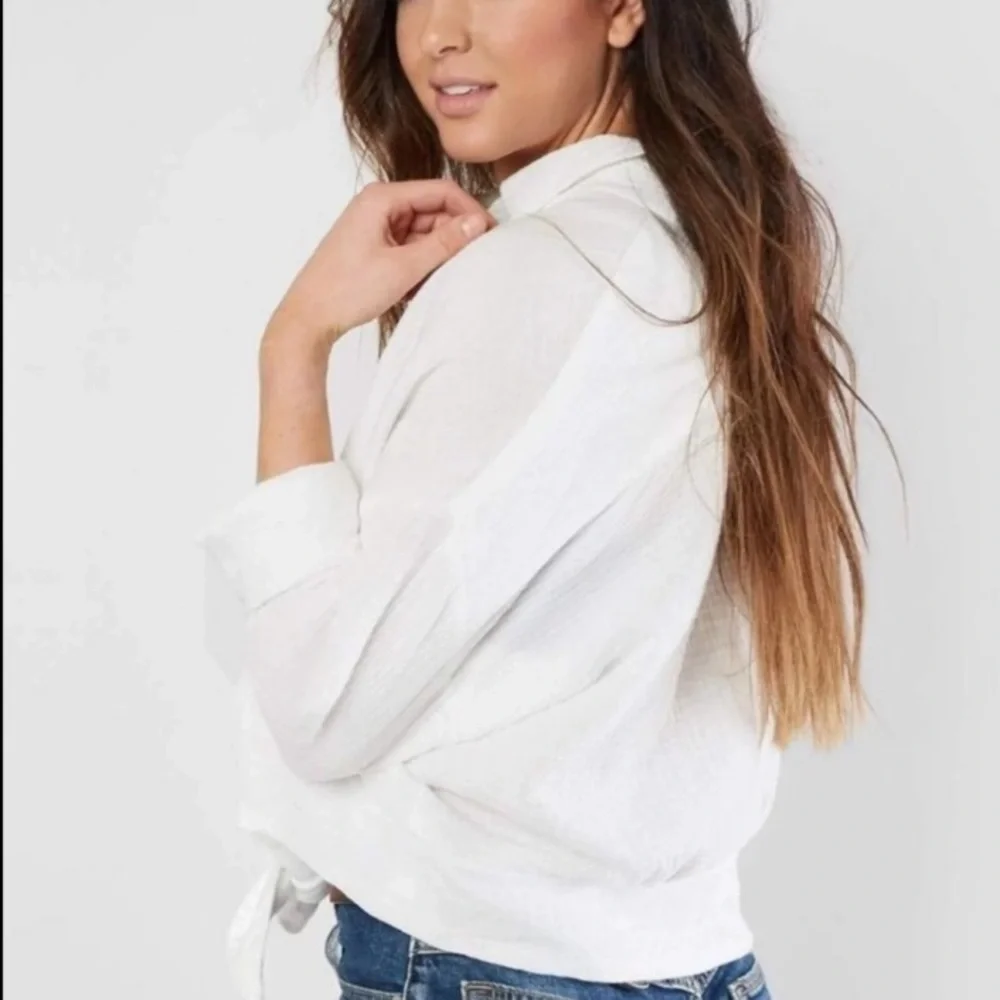 NWT | Free People | Button Down Front Tie Shirt